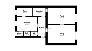 Prodej prostorného a světlého bytu 2+1 s pracovnou, 82 m², v srdci Brna – Merhautova, Zábrdovice - Prodej bytu 2+1 v osobním vlastnictví 82 m², Brno