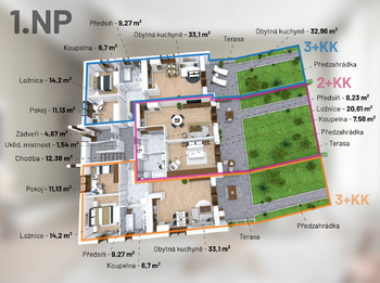 Prodej bytu 3+kk v osobním vlastnictví 74 m², Třeština