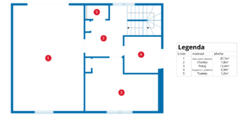 půdorys 2. patro - Prodej domu 191 m², Praha 8 - Ďáblice