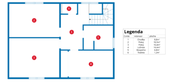 půdorys 3. patro - Prodej domu 191 m², Praha 8 - Ďáblice