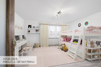 Dětský pokoj 2  VIZUALIZACE - Prodej bytu 3+kk v osobním vlastnictví 77 m², Zvěstov
