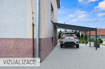 Pohled na dům VIZUALIZACE - Prodej bytu 3+kk v osobním vlastnictví 77 m², Zvěstov