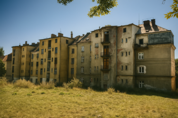 Pohled na BD ze zadní části pozemku. - Prodej nájemního domu 972 m², Ústí nad Labem