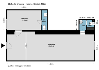 Pronájem obchodních prostor 70 m², Tábor