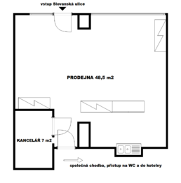 Pronájem obchodních prostor 80 m², Šumperk