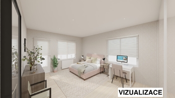 Vizualizace pokoje s balkonem - Prodej bytu 4+kk v osobním vlastnictví 131 m², Karlovy Vary