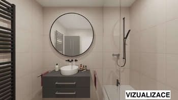 Vizualizace koupelna - Prodej bytu 4+kk v osobním vlastnictví 131 m², Karlovy Vary