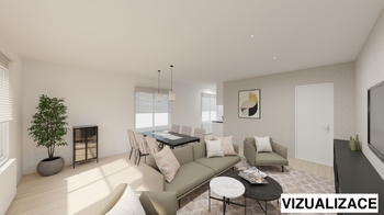 Vizualizace centrální obytné místnosti - Prodej bytu 4+kk v osobním vlastnictví 131 m², Karlovy Vary