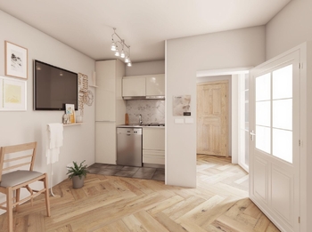 Vizualizace - Prodej bytu 1+kk v osobním vlastnictví 25 m², Olomouc