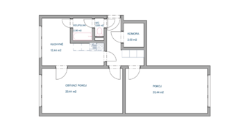 Prodej bytu 2+1 v osobním vlastnictví 66 m², Větřní