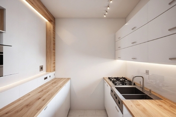 VIZUALIZACE - KUCHYNĚ - Prodej bytu 3+1 v osobním vlastnictví 70 m², Praha 8 - Karlín