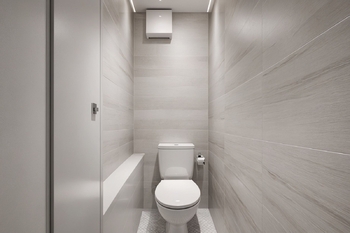 VIZUALIZACE - WC - Prodej bytu 3+1 v osobním vlastnictví 70 m², Praha 8 - Karlín