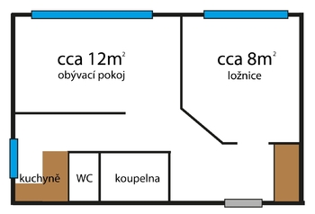 Pronájem bytu 2+1 v osobním vlastnictví 39 m², Praha 9 - Hloubětín