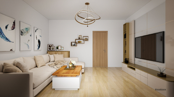 vizualizace obývací pokoj - Prodej domu 202 m², Hostivice