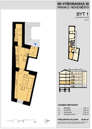 Pronájem bytu 1+1 v osobním vlastnictví 35 m², Praha 2 - Nové Město