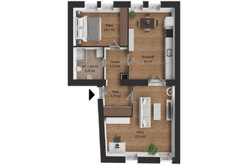 Pronájem bytu 2+1 v osobním vlastnictví 64 m², Kolín