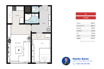 Prodej bytu 2+kk v osobním vlastnictví 42 m², Praha 5 - Stodůlky