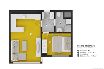 Pronájem bytu 2+kk v osobním vlastnictví 39 m², Praha 8 - Troja
