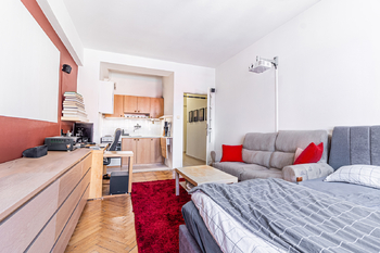 Obytná místnost - Pronájem bytu 1+kk v osobním vlastnictví 30 m², Praha 2 - Nové Město