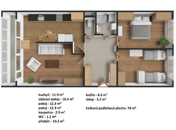 Prodej bytu 3+1 v osobním vlastnictví 79 m², Beroun