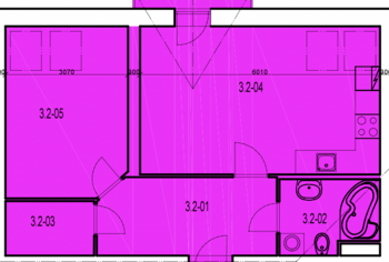 Půdorys - Pronájem bytu 2+kk v osobním vlastnictví 54 m², Benátky nad Jizerou