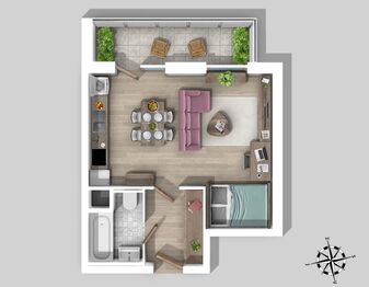 Pronájem bytu 1+kk v osobním vlastnictví 46 m², Plzeň