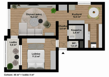 Prodej bytu 2+1 v osobním vlastnictví 62 m², Kladno
