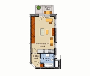 Pronájem bytu 1+kk v osobním vlastnictví 42 m², Praha 10 - Dolní Měcholupy