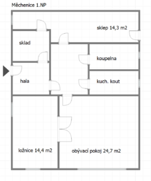 Prodej jiných prostor 330 m², Měchenice