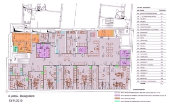 Půdorys 3NP - Pronájem komerčního prostoru 1499 m², Praha 1 - Nové Město