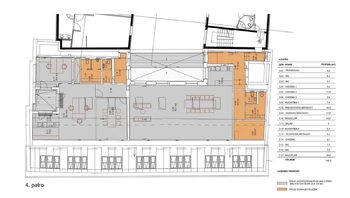 Půdorys 4NP - Pronájem komerčního prostoru 1499 m², Praha 1 - Nové Město