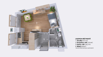 Prodej bytu 1+kk v osobním vlastnictví 31 m², Břeclav