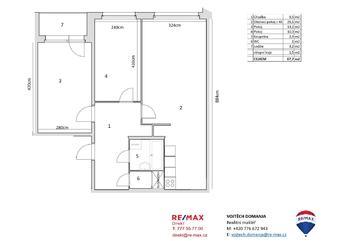 Prodej bytu 3+kk v osobním vlastnictví 68 m², Praha 9 - Černý Most