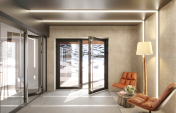 Vstup do budovy - Prodej bytu 2+kk v osobním vlastnictví 56 m², Janské Lázně