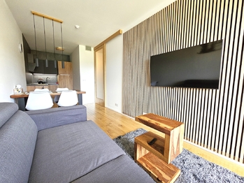 Obývací pokoj - Prodej bytu 2+kk v osobním vlastnictví 56 m², Janské Lázně