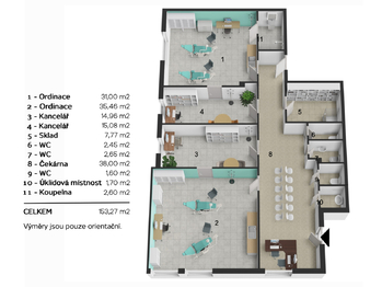 Pronájem kancelářských prostor 153 m², Bělá pod Bezdězem