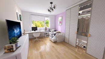 Vizualizace pokoj 2 - Prodej bytu 4+1 v osobním vlastnictví 102 m², Kroměříž