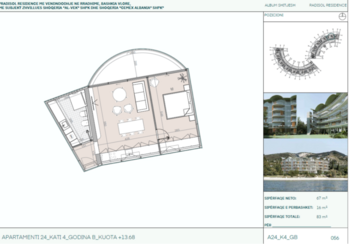 Prodej bytu 2+kk v osobním vlastnictví 75 m², Radhimë