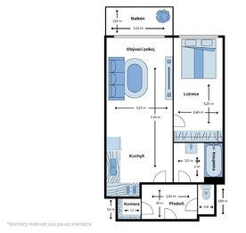 Pronájem bytu 2+kk v osobním vlastnictví 53 m², Praha 9 - Letňany