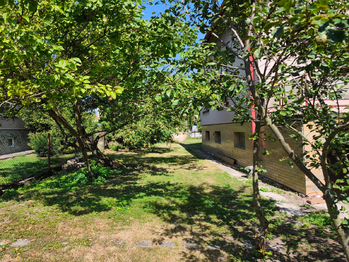 Prostorná zahrada kolem domu s ovocnými stromy. - Prodej domu 230 m², Městec Králové