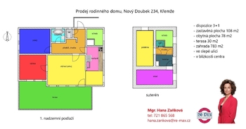 plánek - Prodej domu 82 m², Křemže