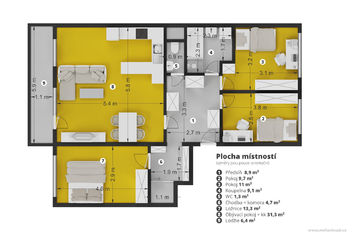 Prodej bytu 4+kk v osobním vlastnictví 86 m², Praha 5 - Stodůlky