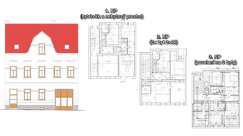 Půdorysy - Prodej nájemního domu 405 m², Roudnice nad Labem