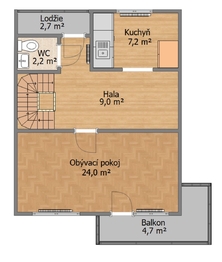 půdorys 2 NP - Prodej domu 152 m², Hradec Králové