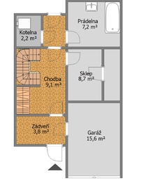 půdorys 1 NP - Prodej domu 152 m², Hradec Králové
