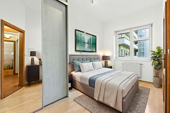 VIZUALIZACE ložnice - Pronájem bytu 2+kk v osobním vlastnictví 44 m², Praha 3 - Žižkov