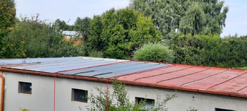 pohled na novou střechu - Prodej garáže 19 m², Slavonice