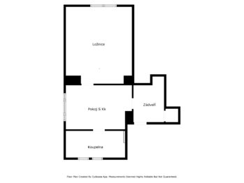 Plánek bytu - Pronájem bytu 2+kk v osobním vlastnictví 61 m², Praha 4 - Modřany