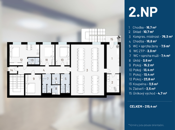 Prodej ubytovacího zařízení 1245 m², Lešany