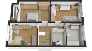 Půdorys - patro - Prodej domu 132 m², Hradec Králové